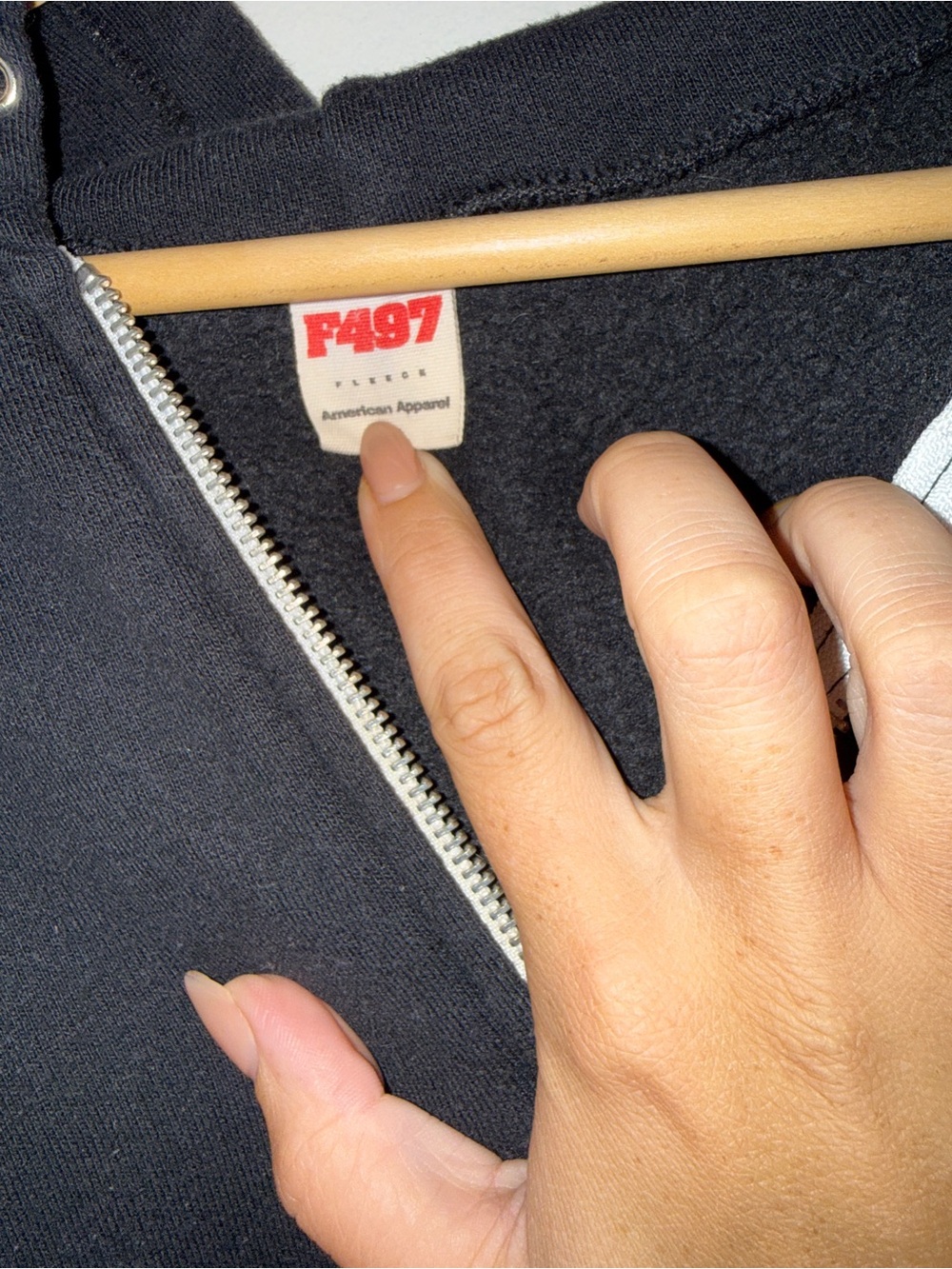 American Apparel Black F497 Bomber-Style Jacket
